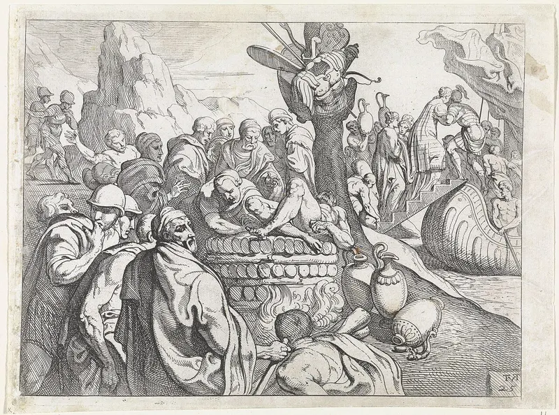 Odysseus Cremating the Body of Elpenor