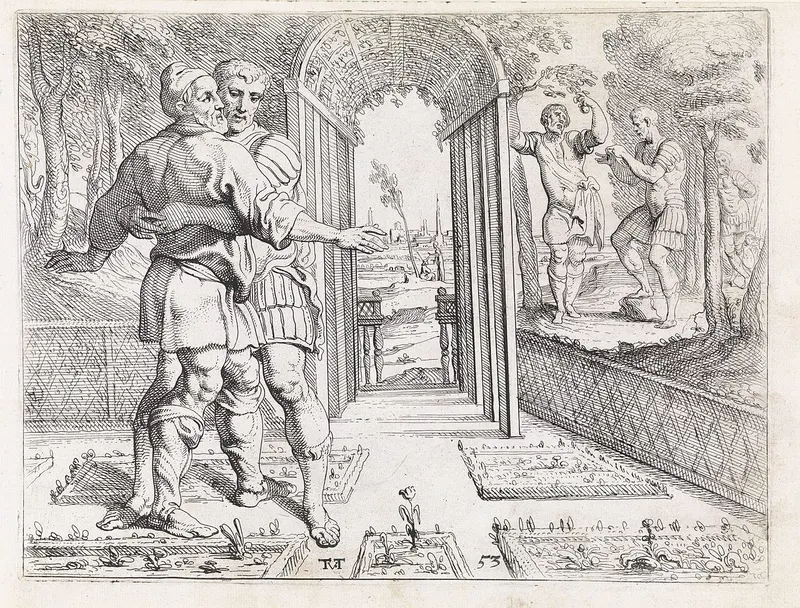 Odysseus Embracing Laertes in His Vineyard