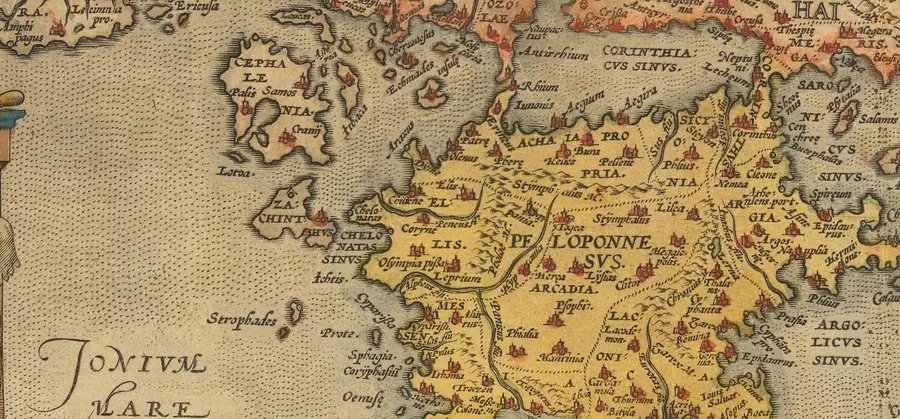 Abraham Ortelius's map of Graecia Sophiani