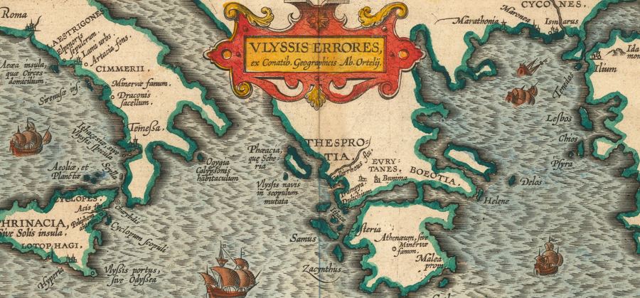Abraham Ortelius's map of the wanderings of Ulysses